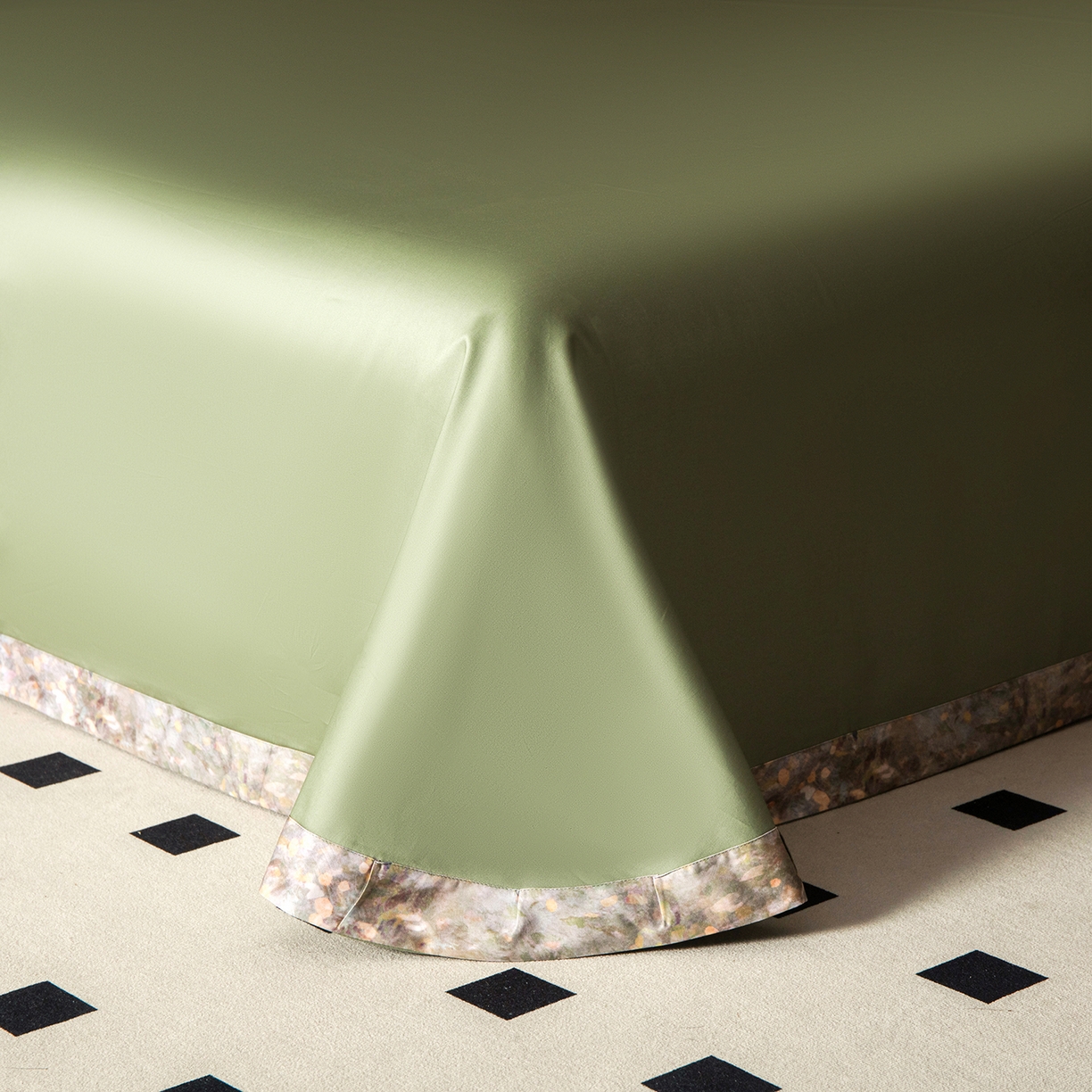 91家纺网 家纺一手货源 找家纺 洺兰家居 2025新款100支全棉新疆棉单拼角工艺款四件套长绒棉贴边床单床笠床上用品套件专（控价标准275加大285床笠275） 罗森