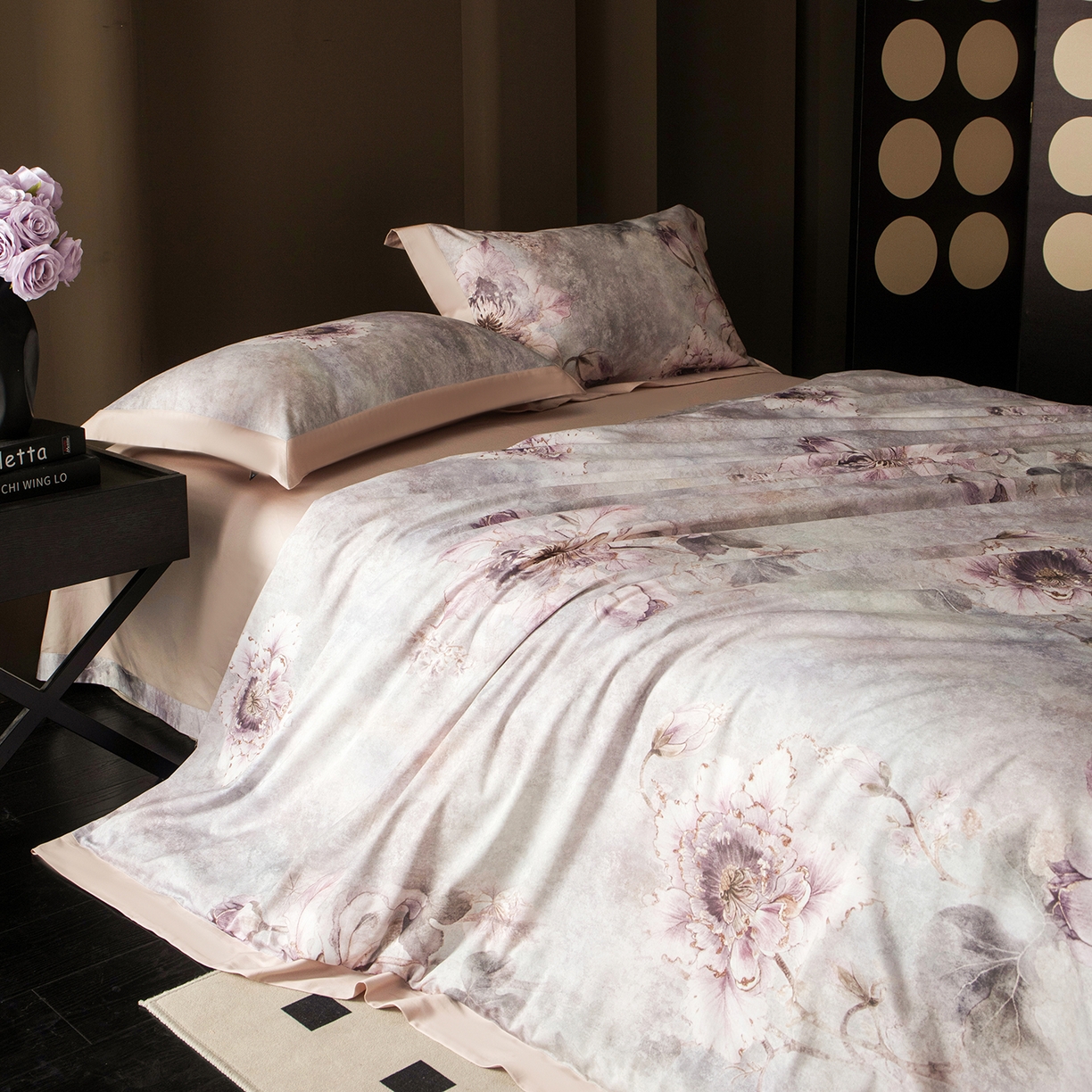 91家纺网 家纺一手货源 找家纺 洺兰家居 2025新款100支全棉新疆棉单拼角工艺款四件套长绒棉贴边床单床笠床上用品套件专（控价标准275加大285床笠275） 芊梦