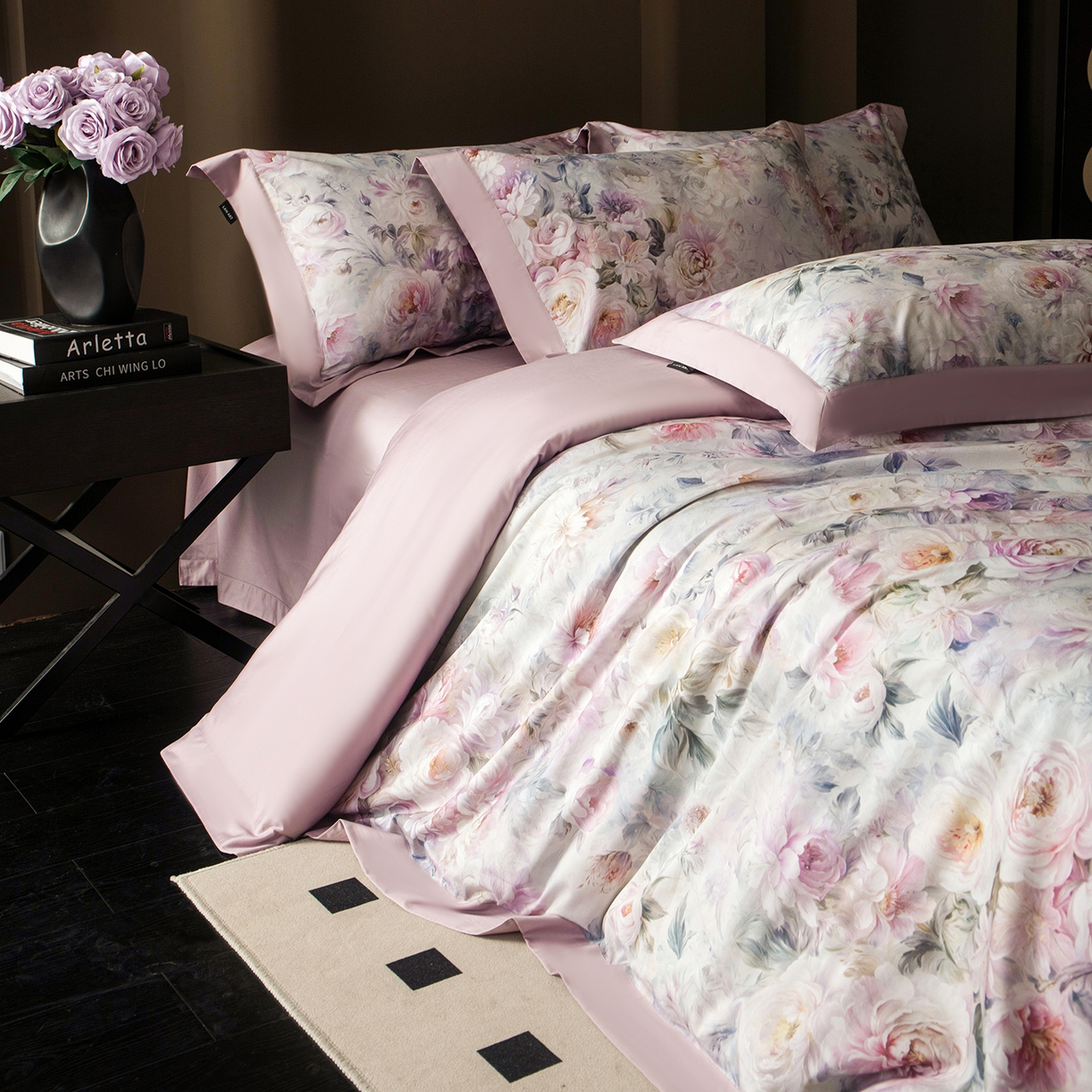 91家纺网 家纺一手货源 找家纺 洺兰家居 2025新款100支全棉新疆棉单拼角工艺款四件套长绒棉贴边床单床笠床上用品套件专（控价标准275加大285床笠275） 洛缇