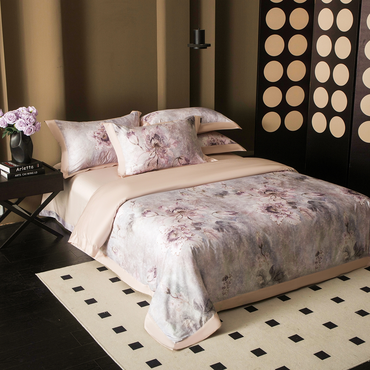 91家纺网 家纺一手货源 找家纺 洺兰家居 2025新款100支全棉新疆棉单拼角工艺款四件套长绒棉贴边床单床笠床上用品套件专（控价标准275加大285床笠275） 芊梦