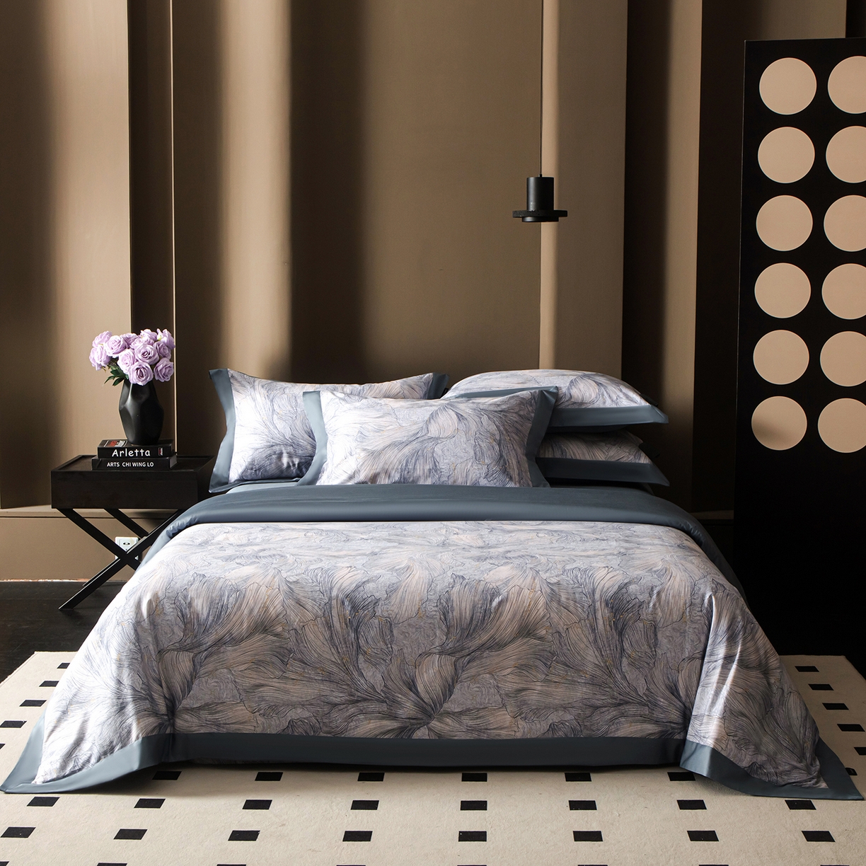 91家纺网 家纺一手货源 找家纺 洺兰家居 2025新款100支全棉新疆棉单拼角工艺款四件套长绒棉贴边床单床笠床上用品套件专（控价标准275加大285床笠275） 舒蕾