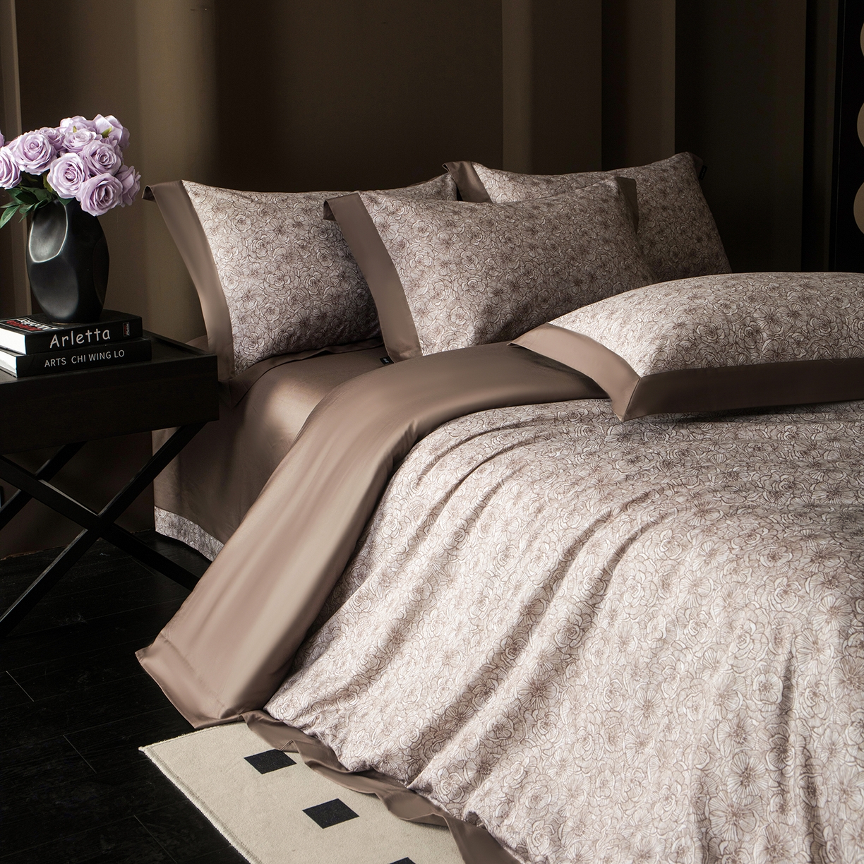 91家纺网 家纺一手货源 找家纺 洺兰家居 2025新款100支全棉新疆棉单拼角工艺款四件套长绒棉贴边床单床笠床上用品套件专（控价标准275加大285床笠275） 劳伦