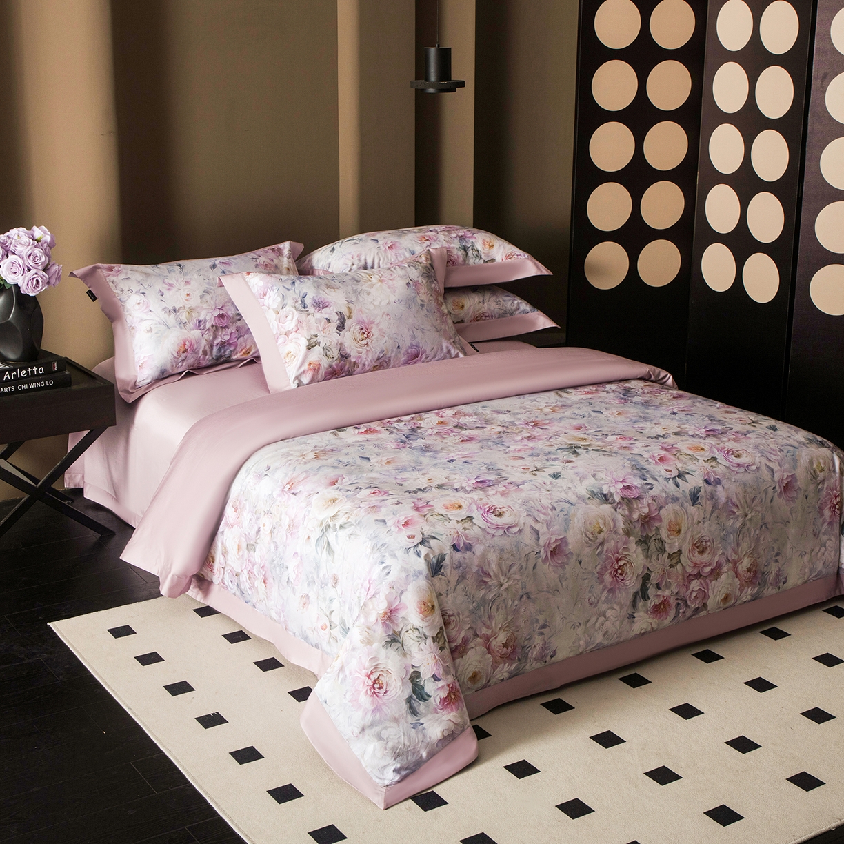 91家纺网 家纺一手货源 找家纺 洺兰家居 2025新款100支全棉新疆棉单拼角工艺款四件套长绒棉贴边床单床笠床上用品套件专（控价标准275加大285床笠275） 洛缇