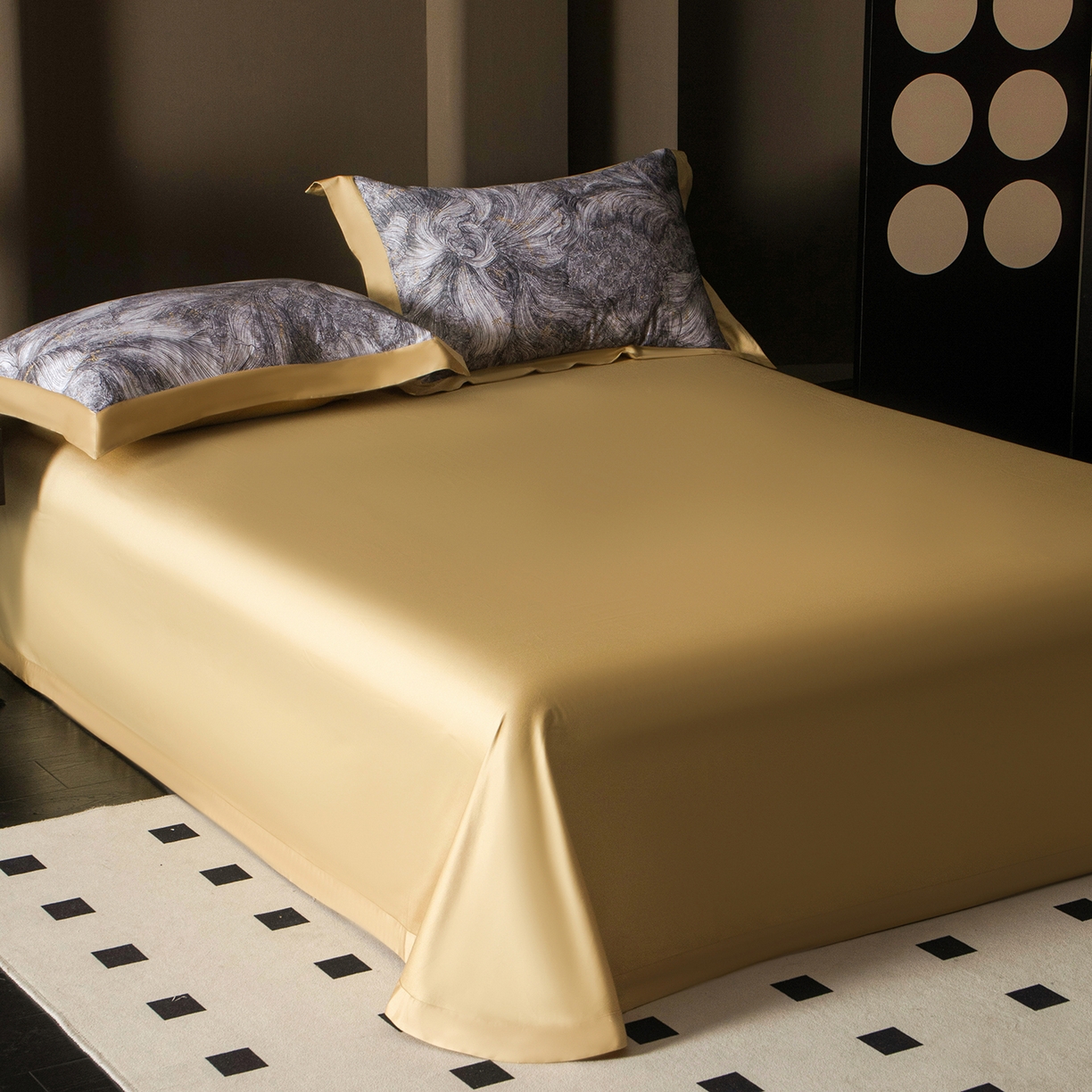 91家纺网 家纺一手货源 找家纺 洺兰家居 2025新款100支全棉新疆棉单拼角工艺款四件套长绒棉贴边床单床笠床上用品套件专（控价标准275加大285床笠275） 德琳