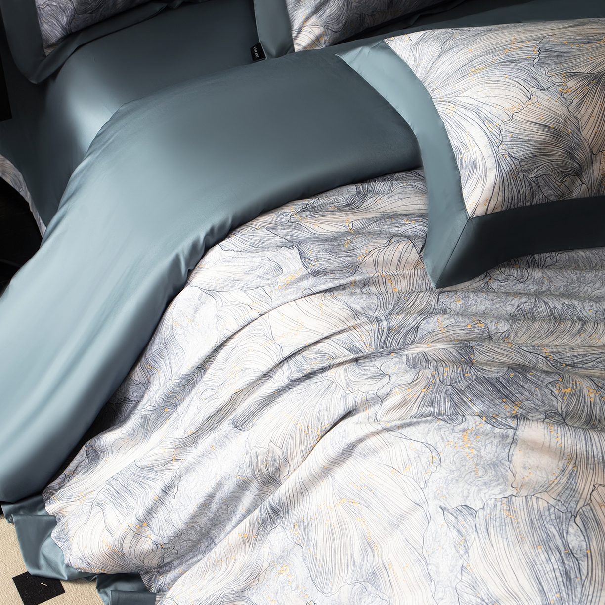 91家纺网 家纺一手货源 找家纺 洺兰家居 2025新款100支全棉新疆棉单拼角工艺款四件套长绒棉贴边床单床笠床上用品套件专（控价标准275加大285床笠275） 舒蕾