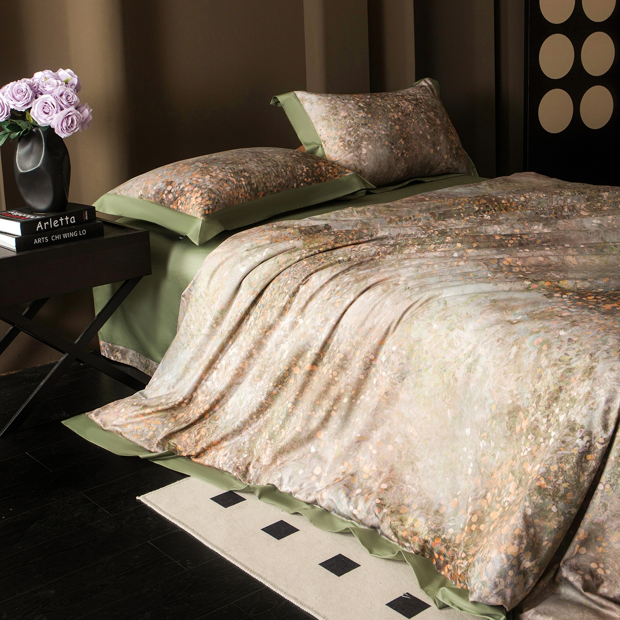 91家纺网 家纺一手货源 找家纺 洺兰家居 2025新款100支全棉新疆棉单拼角工艺款四件套长绒棉贴边床单床笠床上用品套件专（控价标准275加大285床笠275） 罗森