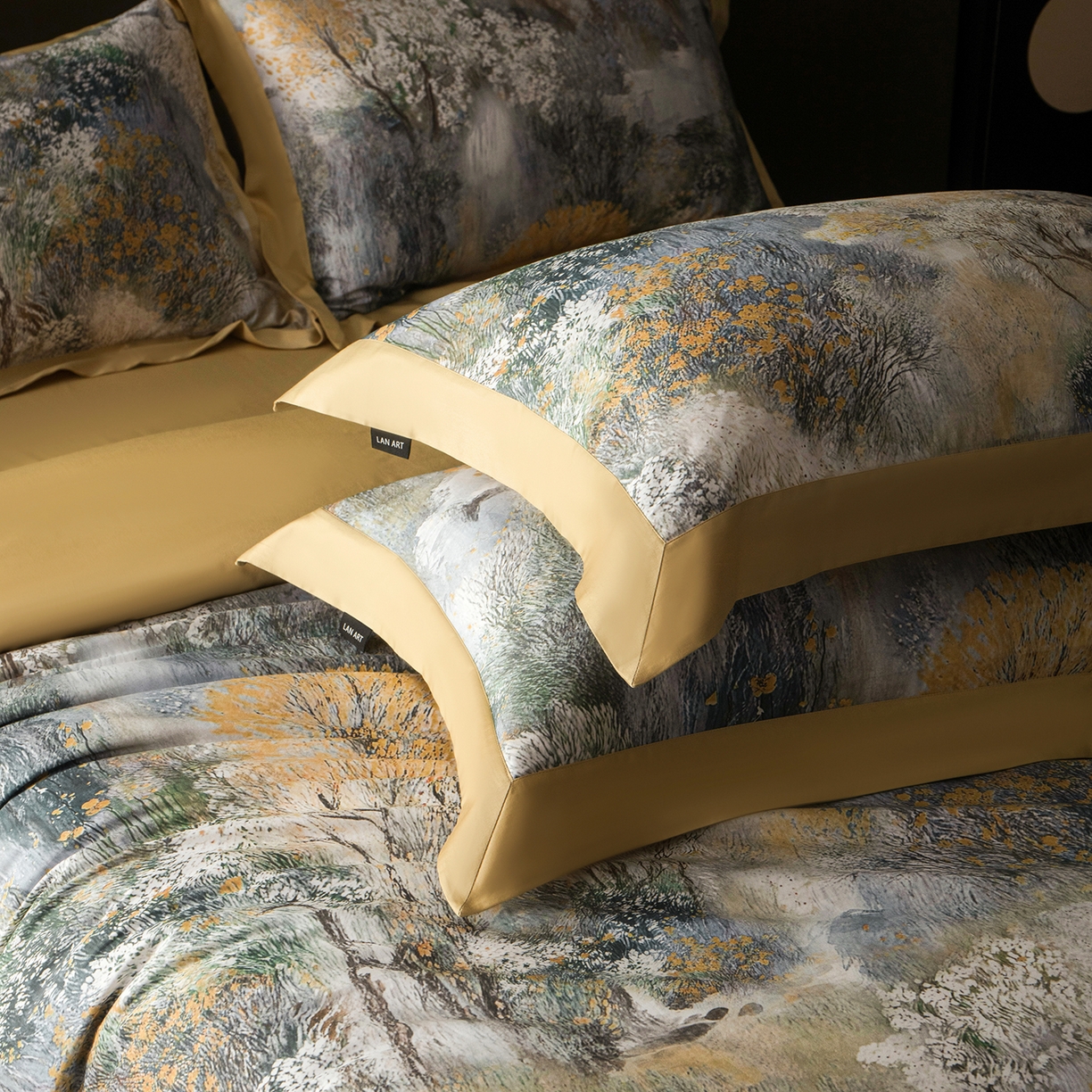 91家纺网 家纺一手货源 找家纺 洺兰家居 2025新款100支全棉新疆棉单拼角工艺款四件套长绒棉贴边床单床笠床上用品套件专（控价标准275加大285床笠275） 雾都