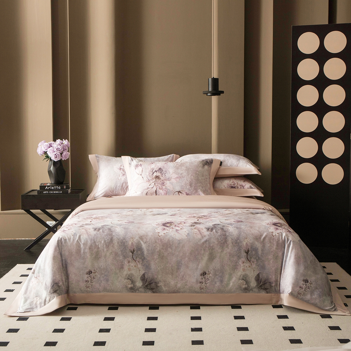 91家纺网 家纺一手货源 找家纺 洺兰家居 2025新款100支全棉新疆棉单拼角工艺款四件套长绒棉贴边床单床笠床上用品套件专（控价标准275加大285床笠275） 芊梦