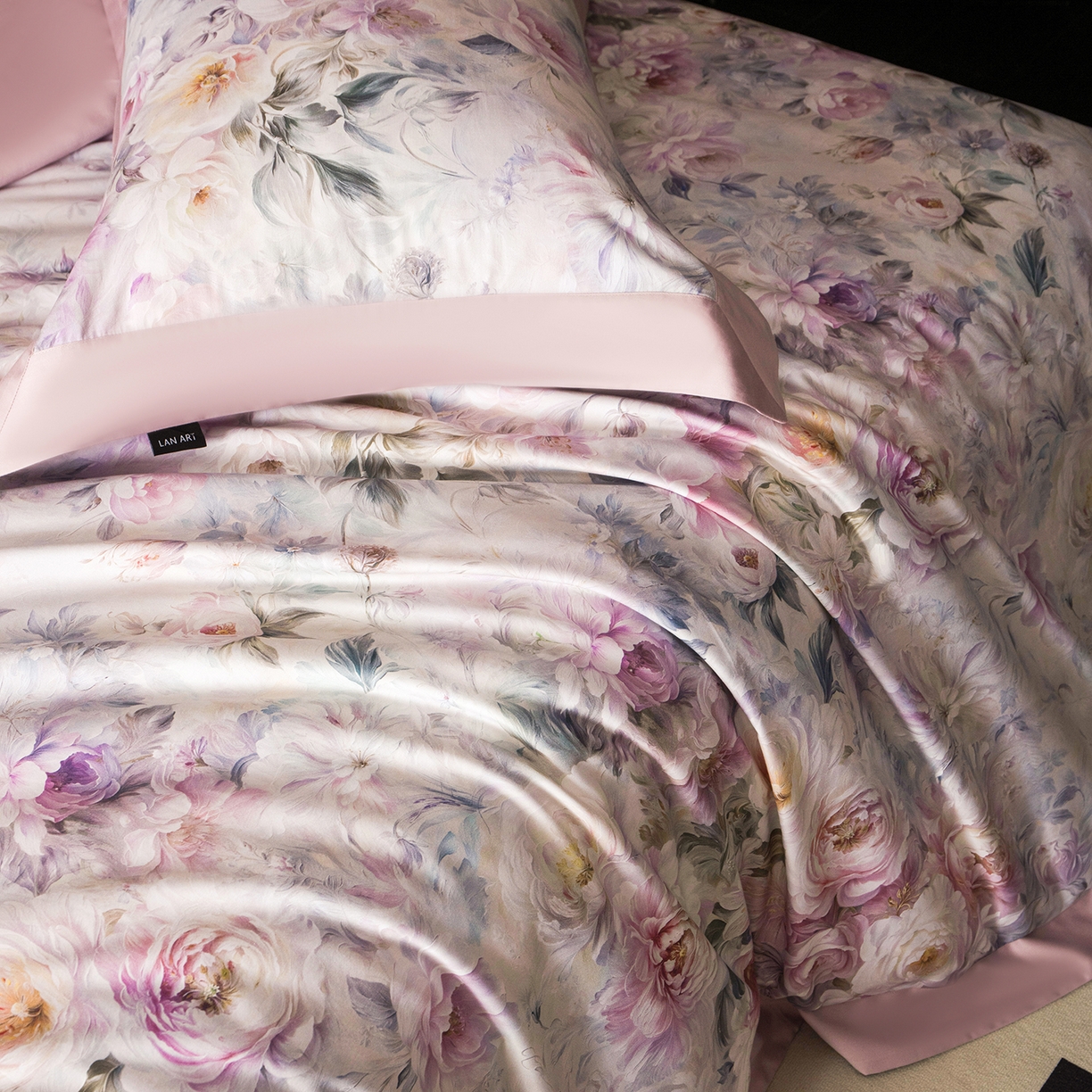 91家纺网 家纺一手货源 找家纺 洺兰家居 2025新款100支全棉新疆棉单拼角工艺款四件套长绒棉贴边床单床笠床上用品套件专（控价标准275加大285床笠275） 洛缇