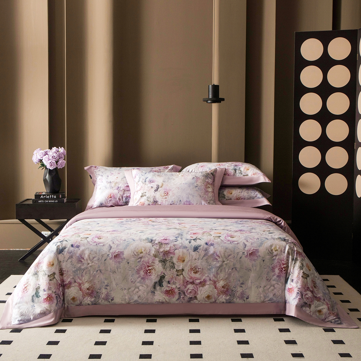 91家纺网 家纺一手货源 找家纺 洺兰家居 2025新款100支全棉新疆棉单拼角工艺款四件套长绒棉贴边床单床笠床上用品套件专（控价标准275加大285床笠275） 洛缇