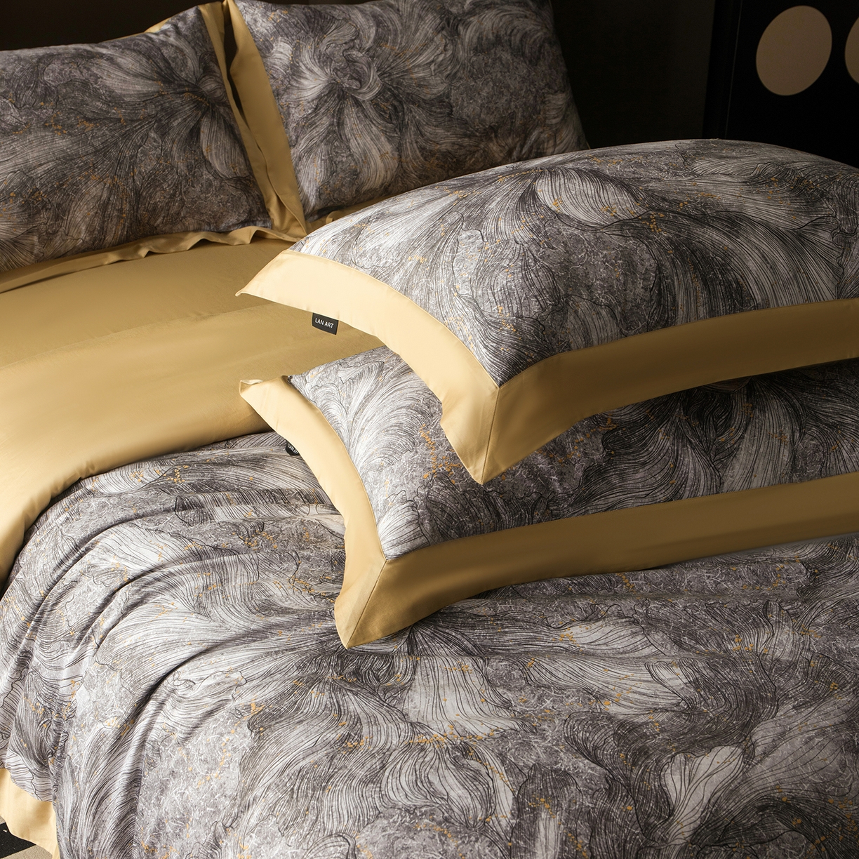 91家纺网 家纺一手货源 找家纺 洺兰家居 2025新款100支全棉新疆棉单拼角工艺款四件套长绒棉贴边床单床笠床上用品套件专（控价标准275加大285床笠275） 德琳