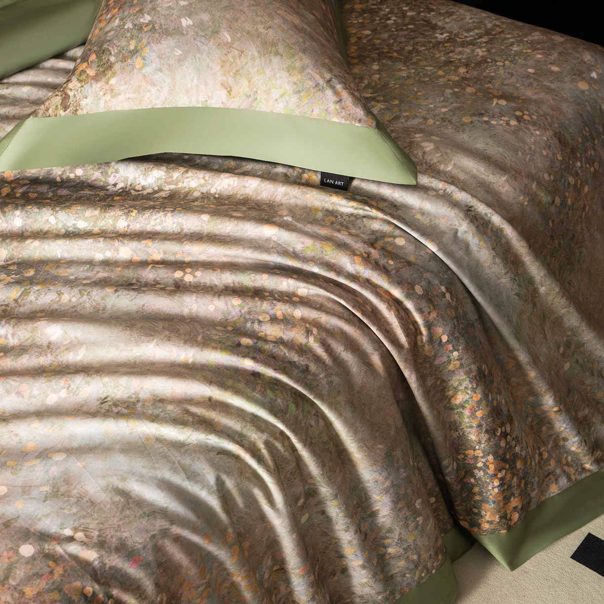 91家纺网 家纺一手货源 找家纺 洺兰家居 2025新款100支全棉新疆棉单拼角工艺款四件套长绒棉贴边床单床笠床上用品套件专（控价标准275加大285床笠275） 罗森