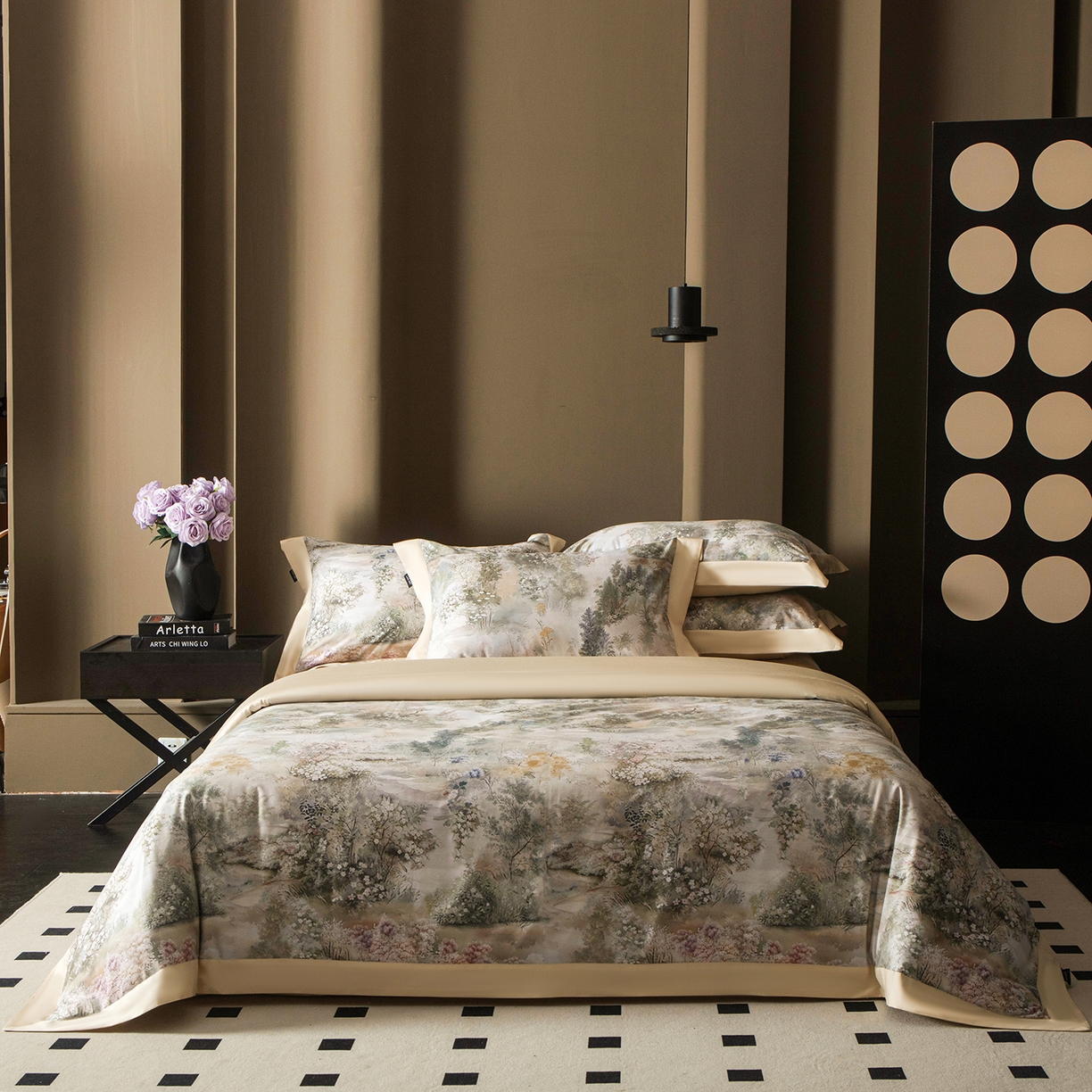 91家纺网 家纺一手货源 找家纺 洺兰家居 2025新款100支全棉新疆棉单拼角工艺款四件套长绒棉贴边床单床笠床上用品套件专（控价标准275加大285床笠275） 梦境