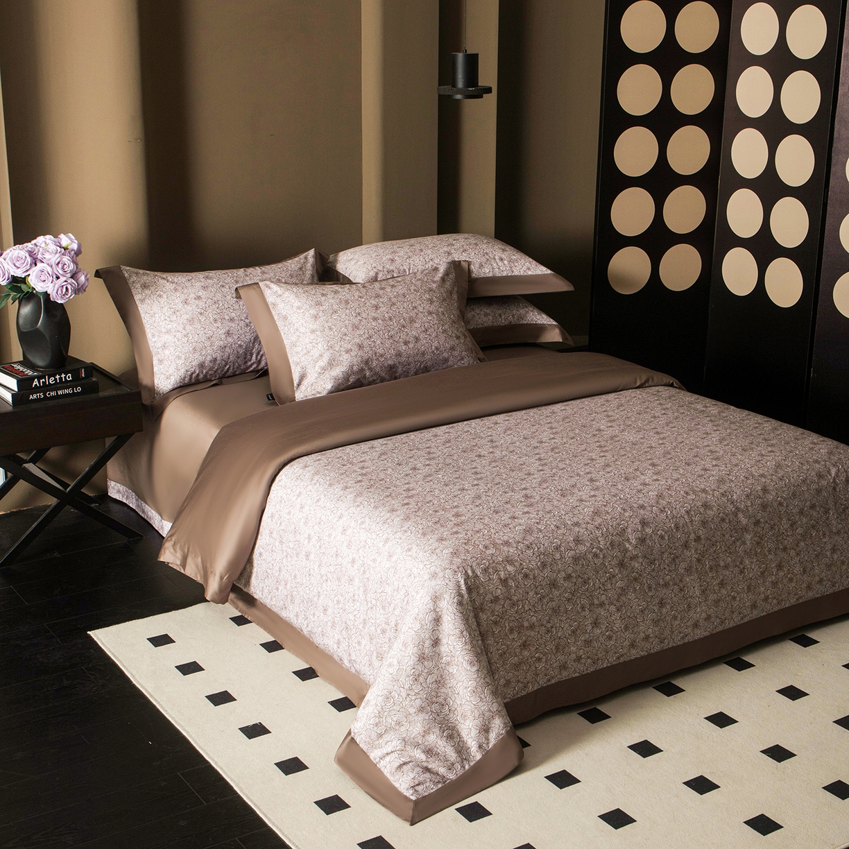 91家纺网 家纺一手货源 找家纺 洺兰家居 2025新款100支全棉新疆棉单拼角工艺款四件套长绒棉贴边床单床笠床上用品套件专（控价标准275加大285床笠275） 劳伦