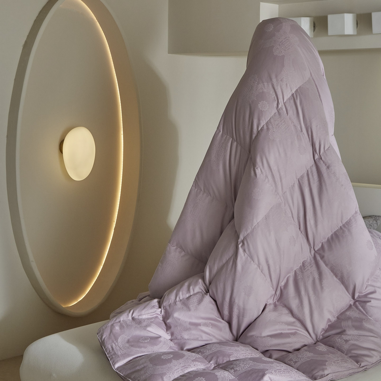 91家纺网 家纺一手货源 找家纺 暖羽屋羽绒馆 2025新款国标95白鹅绒被子 羽绒被芯60s大提花羽绒被 双人鹅绒被2米 婚庆被子 普希斯 紫