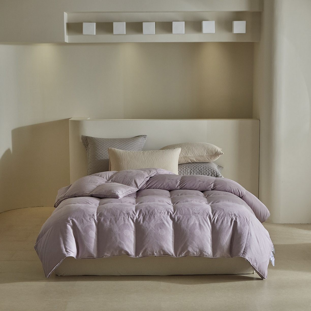 91家纺网 家纺一手货源 找家纺 暖羽屋羽绒馆 2025新款国标95白鹅绒被子 羽绒被芯60s大提花羽绒被 双人鹅绒被2米 婚庆被子 普希斯 紫