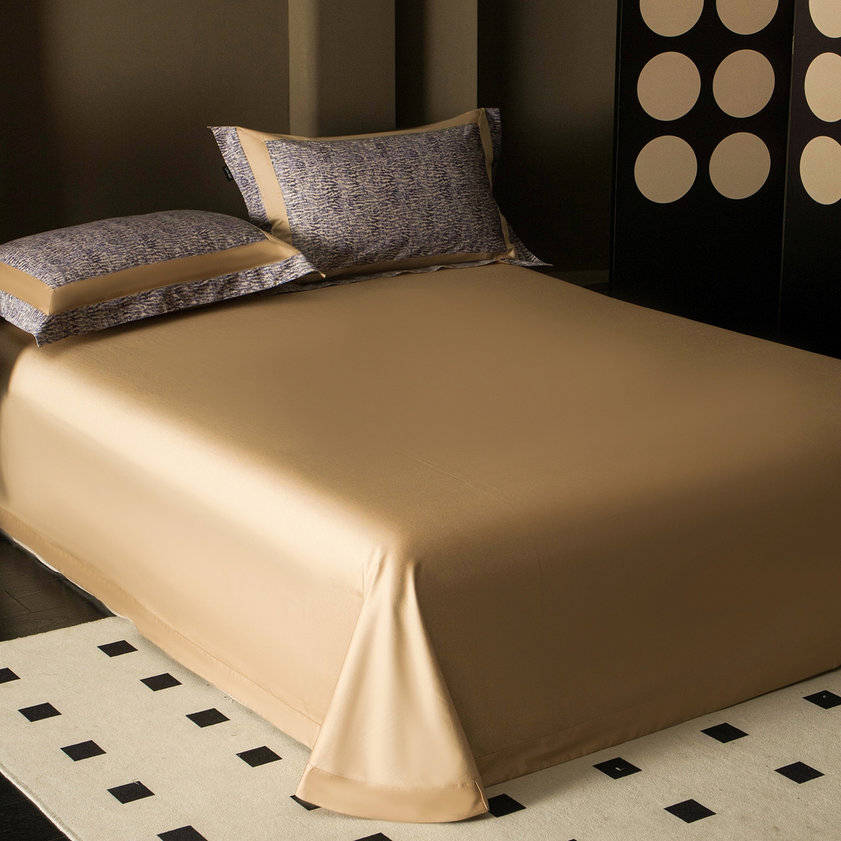 91家纺网 家纺一手货源 找家纺 洺兰家居 2025新款100支全棉新疆棉贴布工艺款四件套长绒棉贴边床单床笠床上用品套件专版（控价标准275加大285床笠275） 古娅-咖