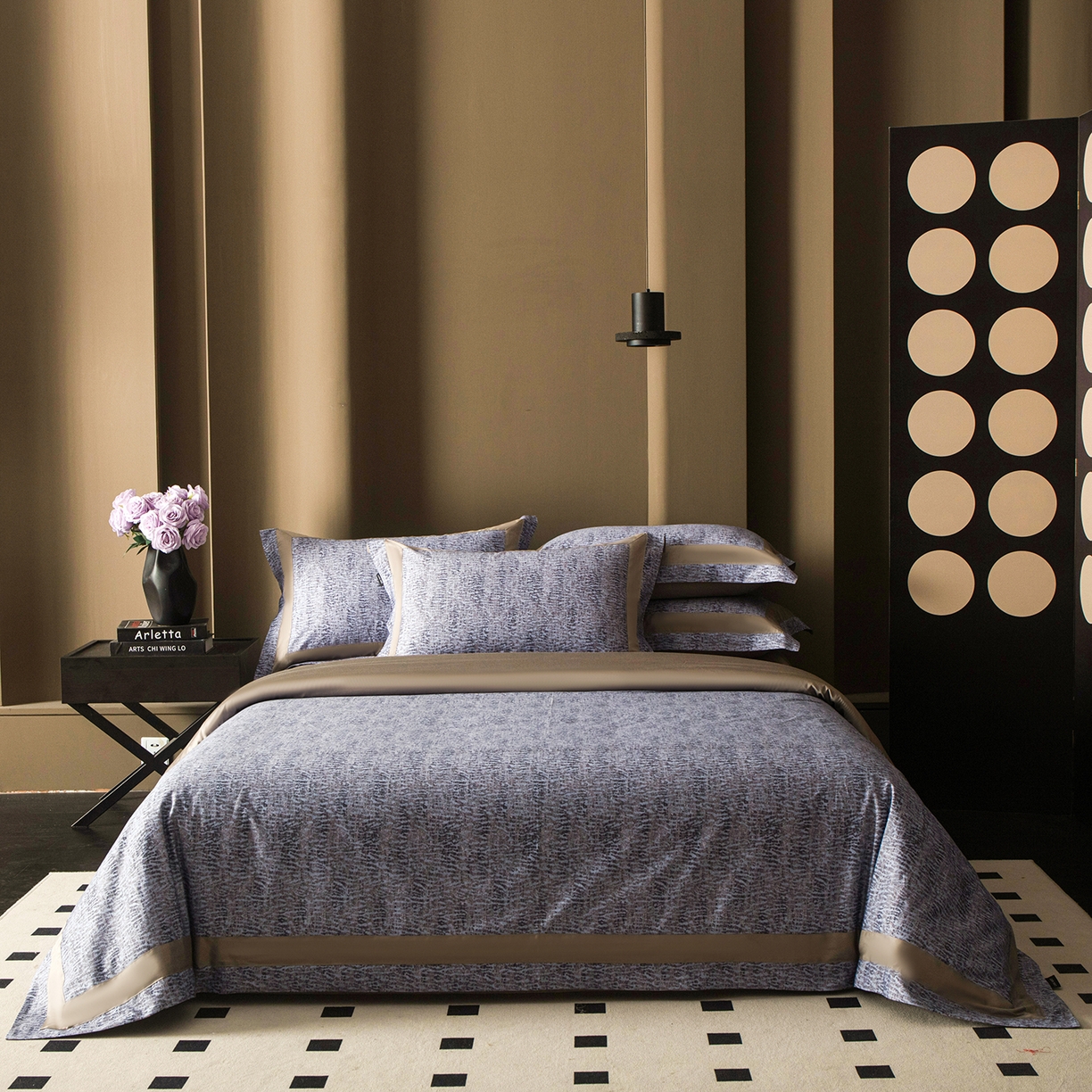 91家纺网 家纺一手货源 找家纺 洺兰家居 2025新款100支全棉新疆棉贴布工艺款四件套长绒棉贴边床单床笠床上用品套件专版（控价标准275加大285床笠275） 古娅-兰