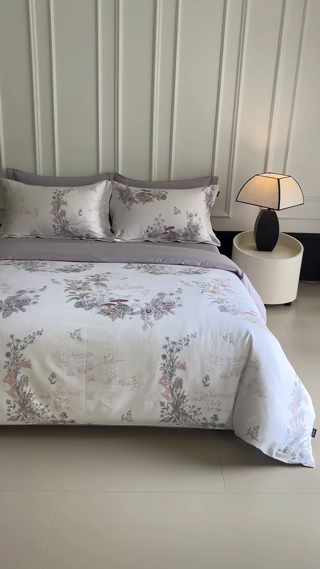 91家纺网 家纺一手货源 找家纺 （总）洺兰家居 2025新款100支全棉新疆棉数码印花四件套长绒棉贴边床单床笠床上用品套件-专版（控价标准235加大255床笠245）
