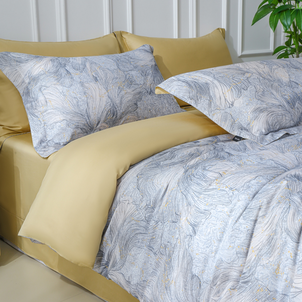 91家纺网 家纺一手货源 找家纺 洺兰家居 2025新款100支全棉新疆棉数码印花四件套长绒棉贴边床单床笠床上用品套件-专版（控价标准235加大255床笠245） 凯特琳