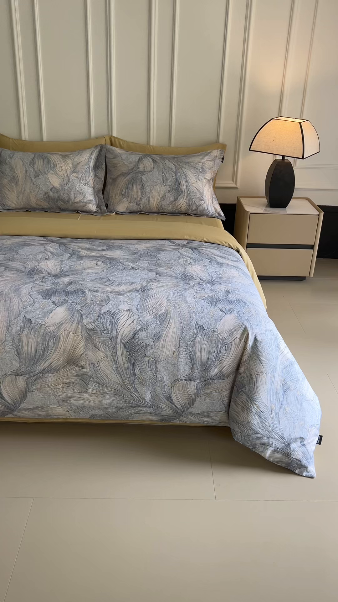 91家纺网 家纺一手货源 找家纺 洺兰家居 2025新款100支全棉新疆棉数码印花四件套长绒棉贴边床单床笠床上用品套件-专版（控价标准235加大255床笠245） 凯特琳