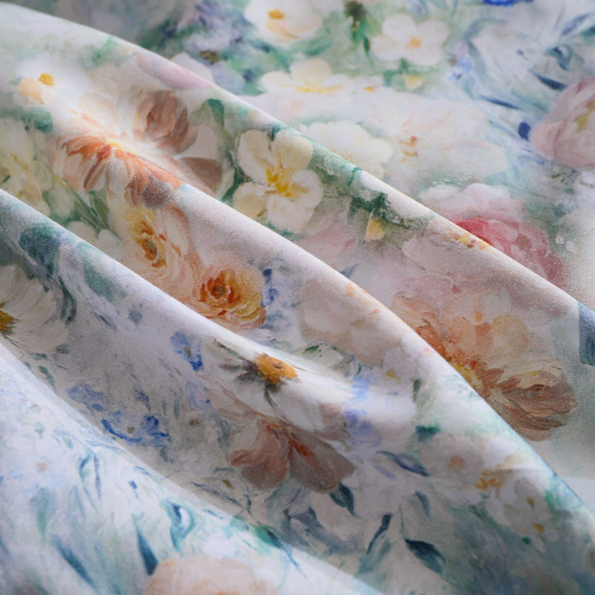 91家纺网 家纺一手货源 找家纺 洺兰家居 2025新款100支全棉新疆棉数码印花四件套长绒棉贴边床单床笠床上用品套件-专版（控价标准235加大255床笠245） 莫奈花园