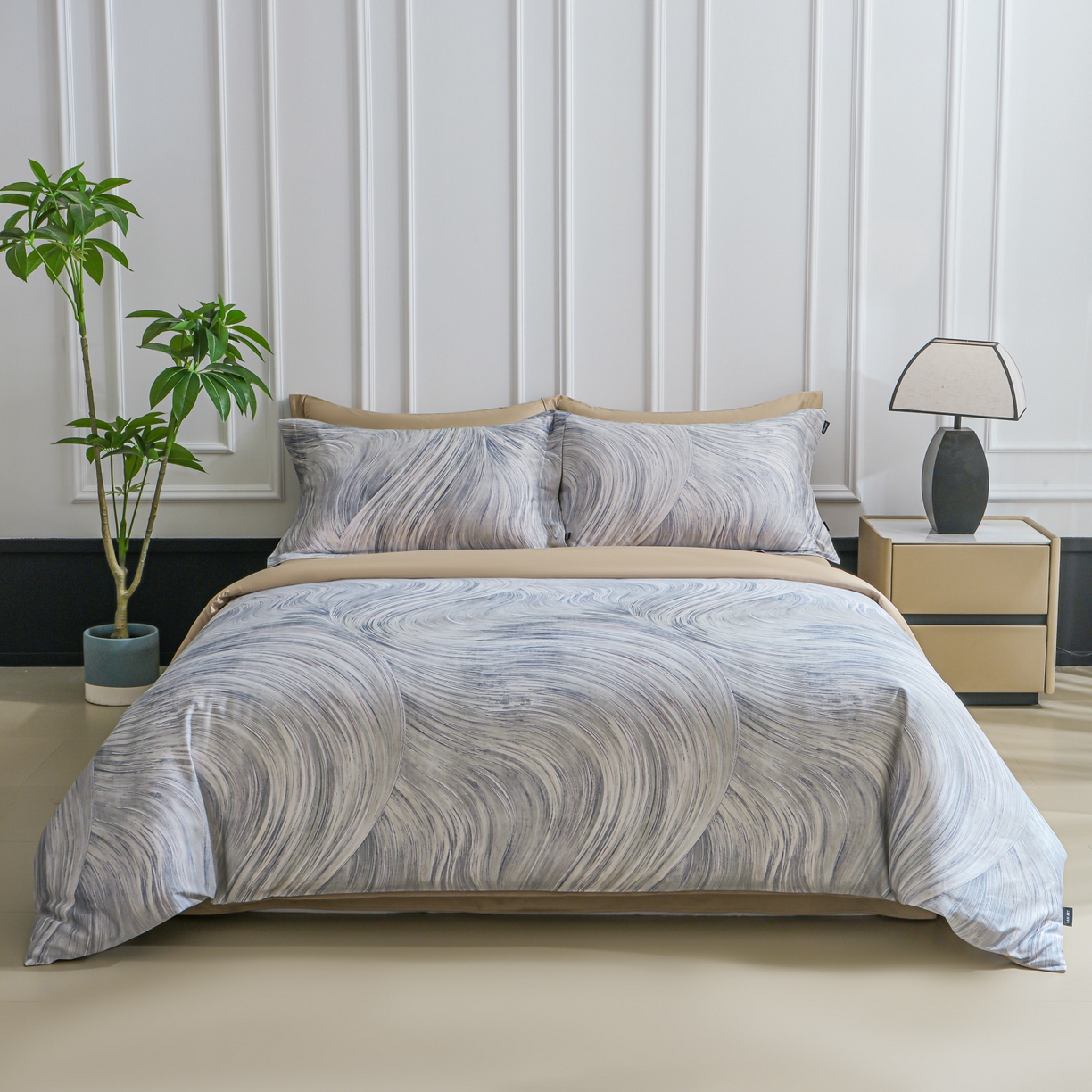 91家纺网 家纺一手货源 找家纺 洺兰家居 2025新款100支全棉新疆棉数码印花四件套长绒棉贴边床单床笠床上用品套件-专版（控价标准235加大255床笠245） 墨尔本