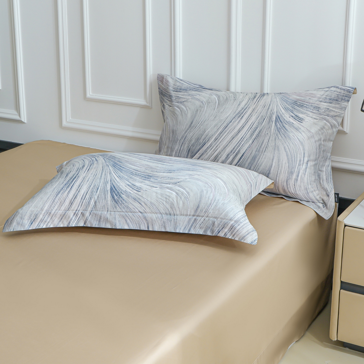 91家纺网 家纺一手货源 找家纺 洺兰家居 2025新款100支全棉新疆棉数码印花四件套长绒棉贴边床单床笠床上用品套件-专版（控价标准235加大255床笠245） 墨尔本