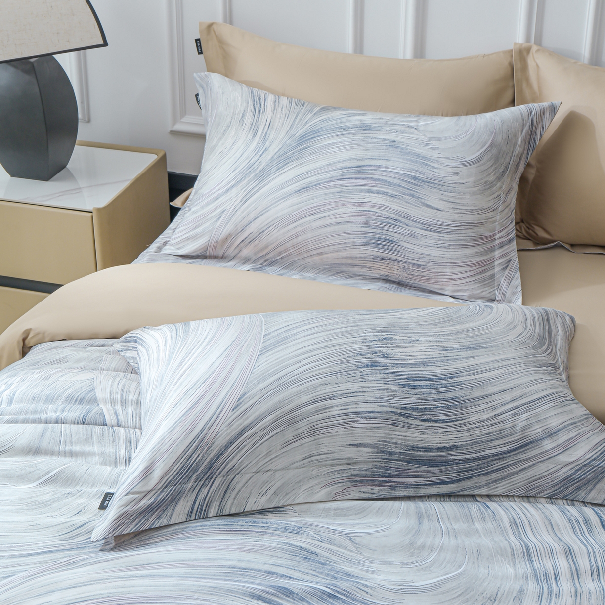 91家纺网 家纺一手货源 找家纺 洺兰家居 2025新款100支全棉新疆棉数码印花四件套长绒棉贴边床单床笠床上用品套件-专版（控价标准235加大255床笠245） 墨尔本