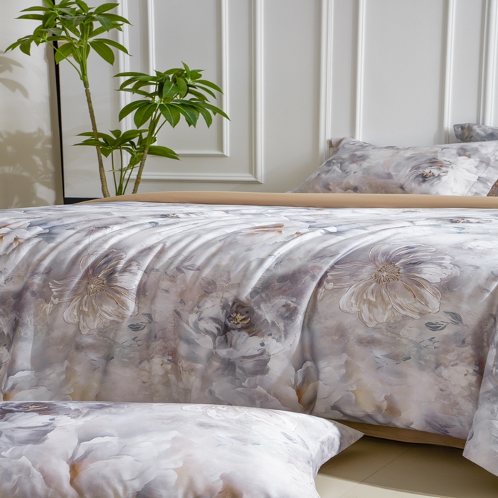 91家纺网 家纺一手货源 找家纺 洺兰家居 2025新款100支全棉新疆棉数码印花四件套长绒棉贴边床单床笠床上用品套件-专版（控价标准235加大255床笠245） 雾里看花