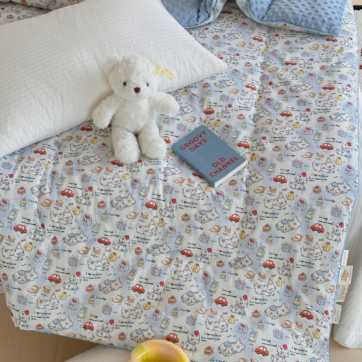 91家纺网 家纺一手货源 找家纺 （总）月夏 2025新款全棉数码印花高克重豆豆被