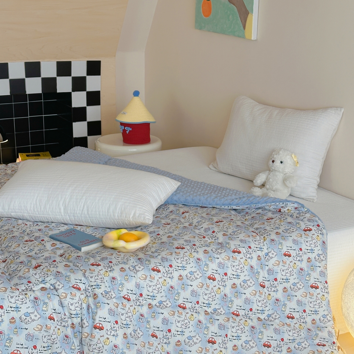 91家纺网 家纺一手货源 找家纺 （总）月夏 2025新款全棉数码印花高克重豆豆被