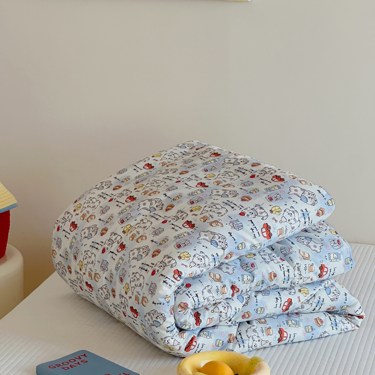 91家纺网 家纺一手货源 找家纺 （总）月夏 2025新款全棉数码印花高克重豆豆被