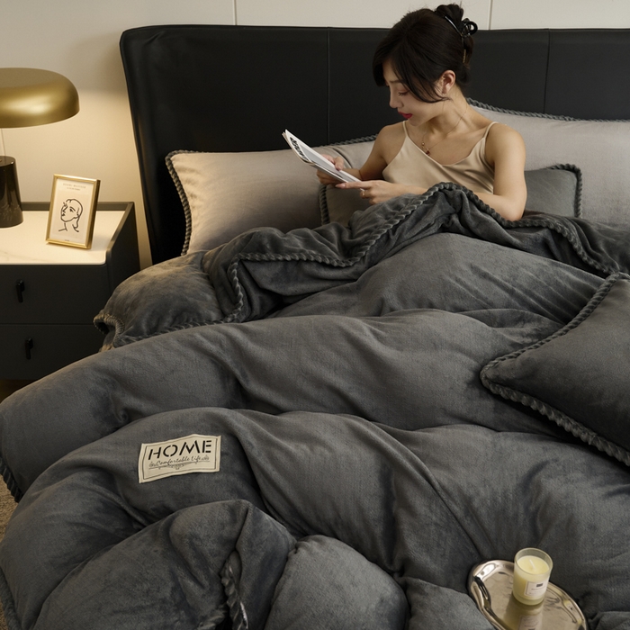 91家纺网 家纺一手货源 找家纺 （总）闲鱼家纺 2025新款牛奶绒拆卸被可拆卸四件套 