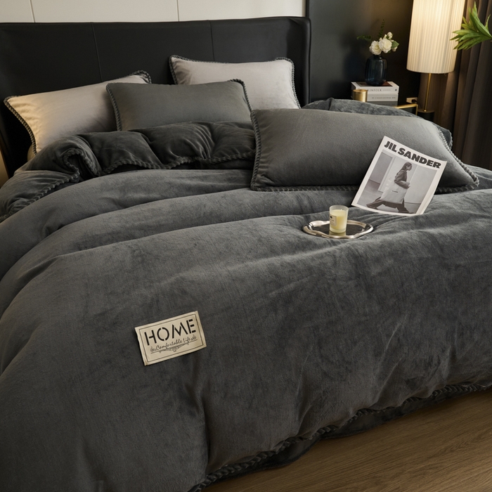 91家纺网 家纺一手货源 找家纺 （总）闲鱼家纺 2025新款牛奶绒拆卸被可拆卸四件套 