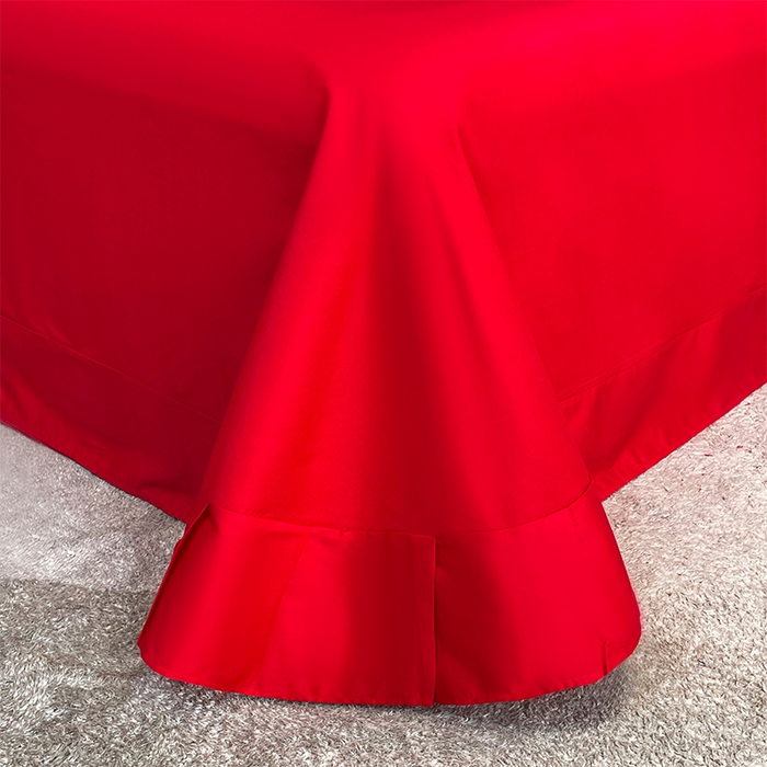 91家纺网 家纺一手货源 找家纺 2025新款喷气全棉13376纯棉刺绣花婚庆四件套/大红婚庆床上用品高档新中式喜来登金