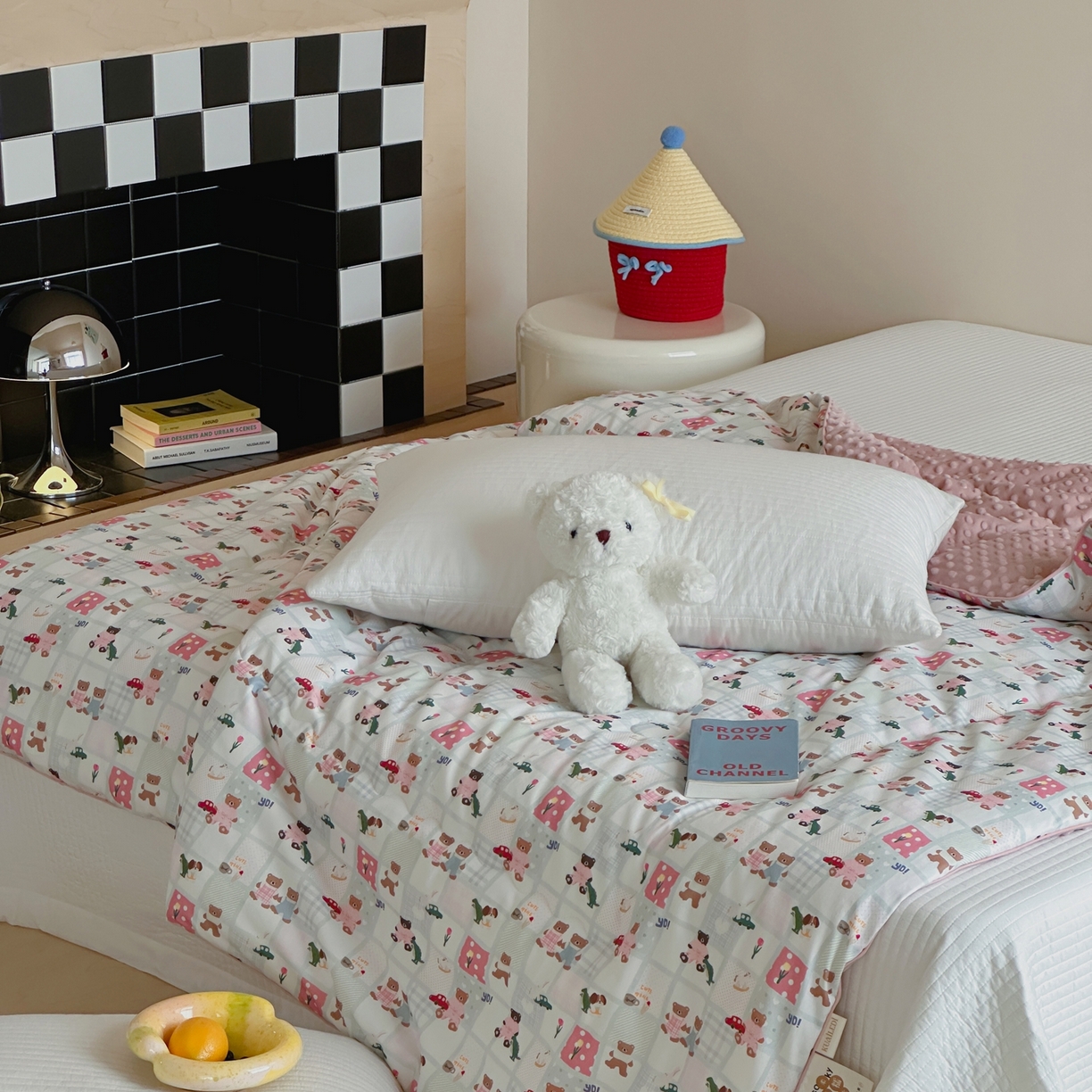 91家纺网 家纺一手货源 找家纺 月夏 2025新款全棉数码印花高克重豆豆被 熊熊乐园