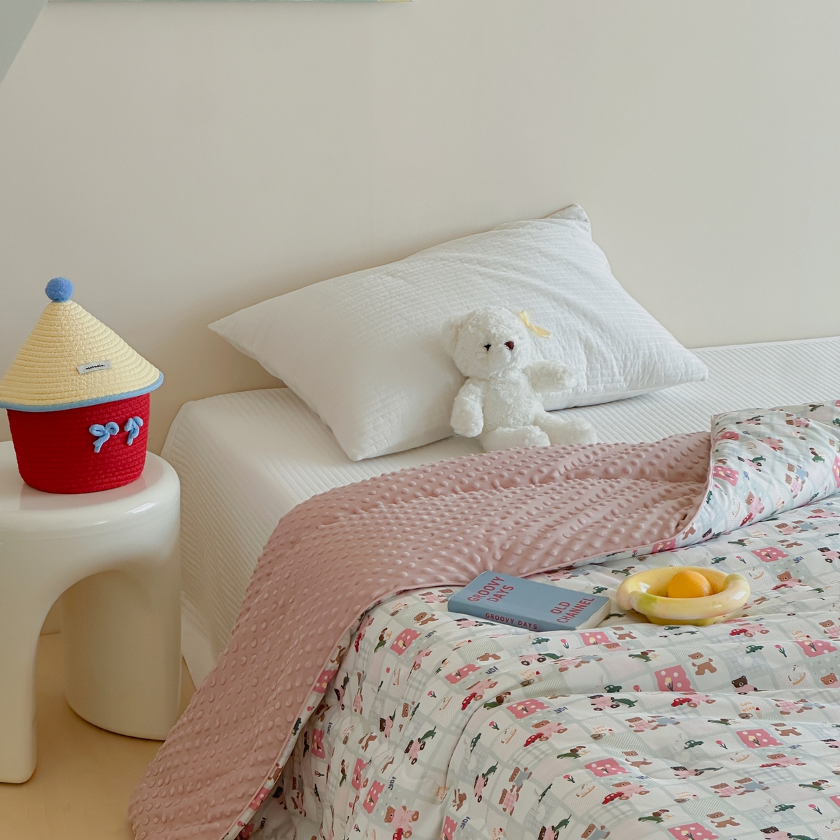 91家纺网 家纺一手货源 找家纺 月夏 2025新款全棉数码印花高克重豆豆被 熊熊乐园