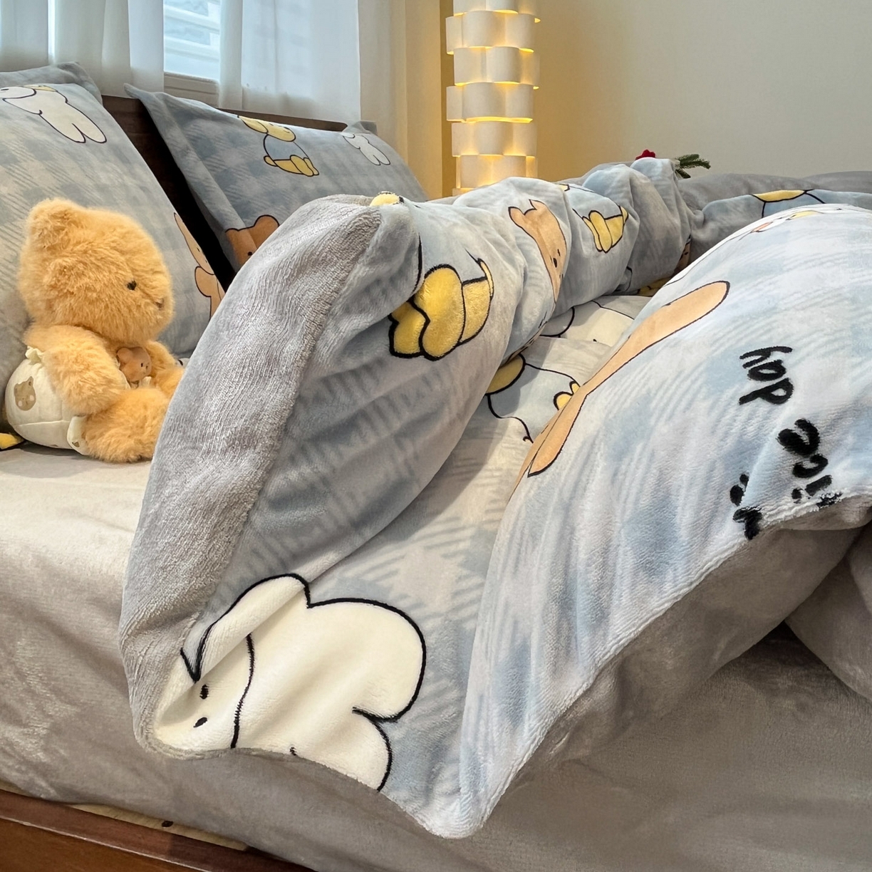 91家纺网 家纺一手货源 找家纺 （总）女子家纺 2025新款高克重加厚保暖牛奶绒印花四件套