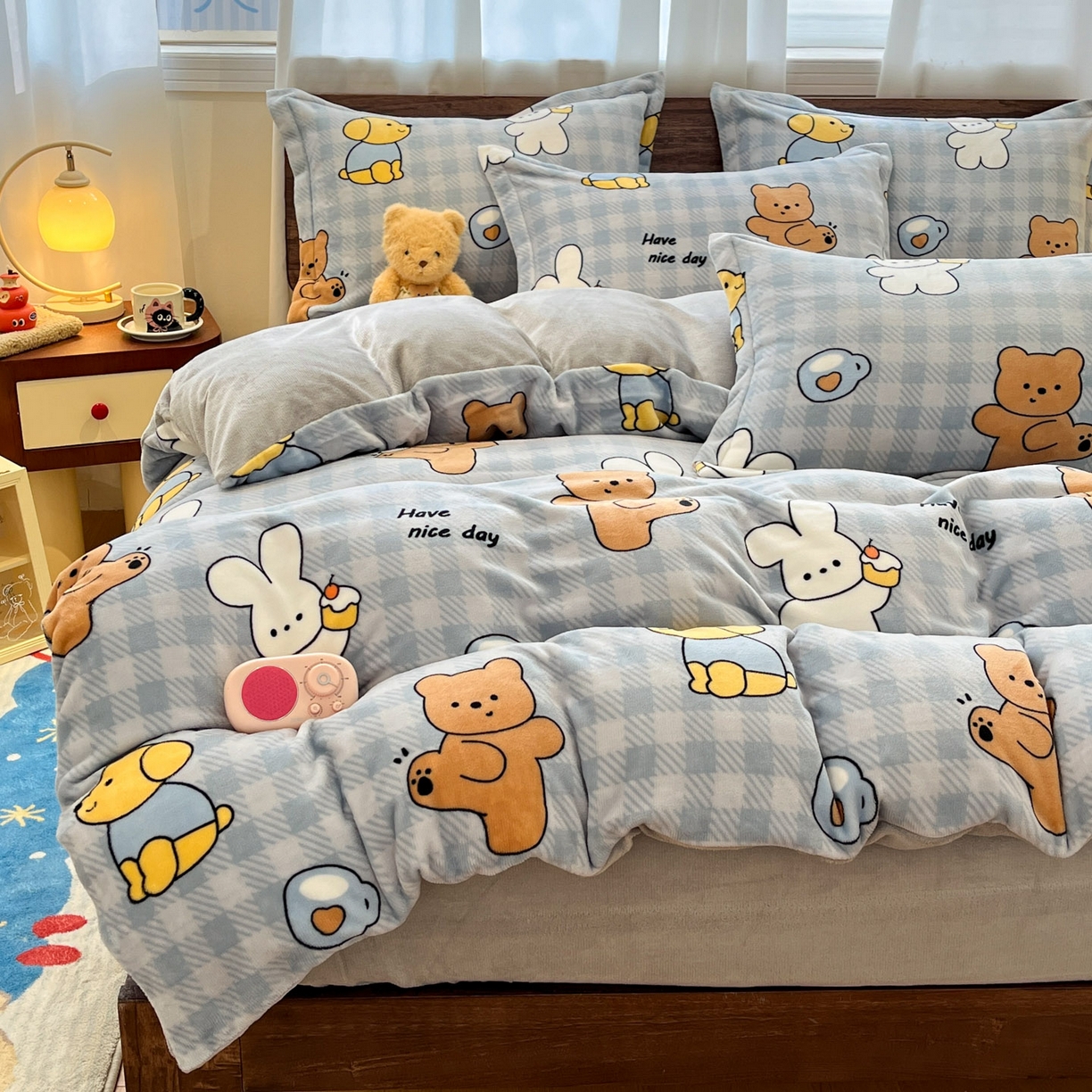 91家纺网 家纺一手货源 找家纺 （总）女子家纺 2025新款高克重加厚保暖牛奶绒印花四件套