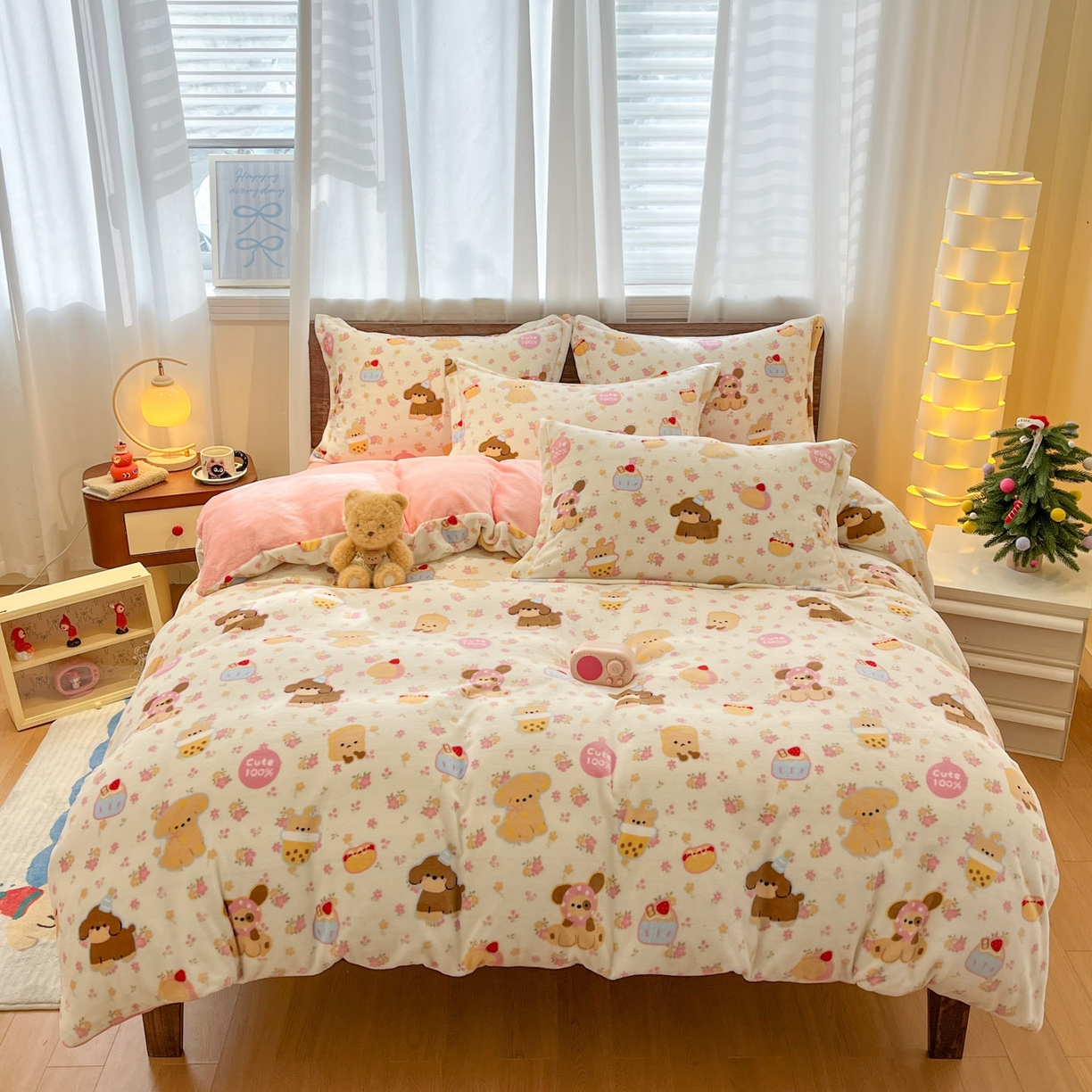 91家纺网 家纺一手货源 找家纺 （总）女子家纺 2025新款高克重加厚保暖牛奶绒印花四件套