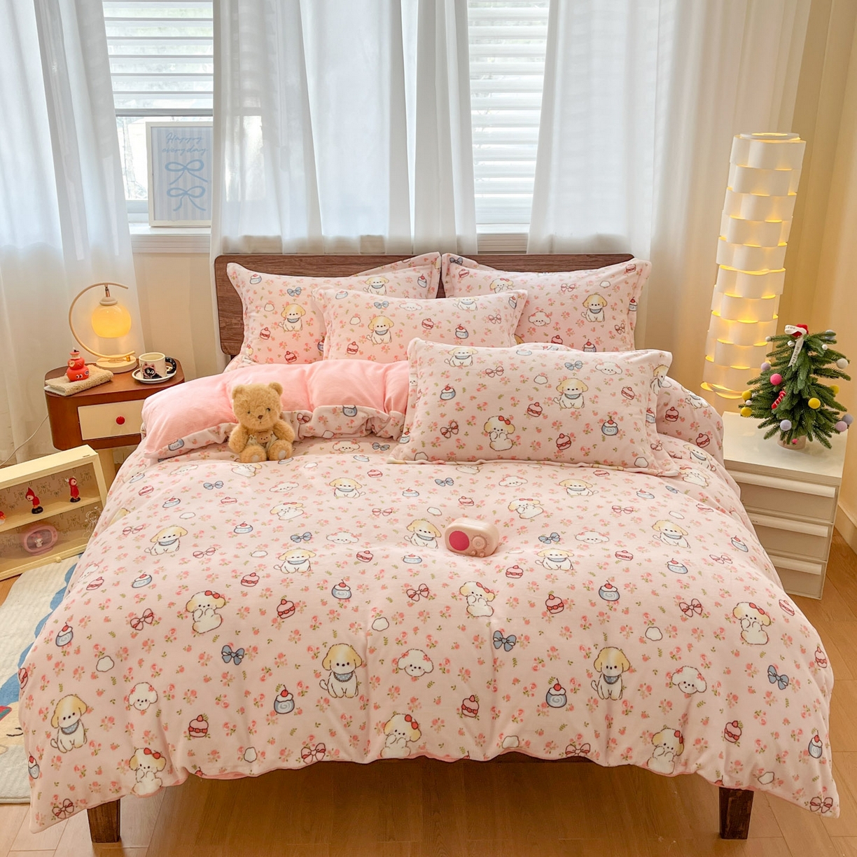 91家纺网 家纺一手货源 找家纺 （总）女子家纺 2025新款高克重加厚保暖牛奶绒印花四件套