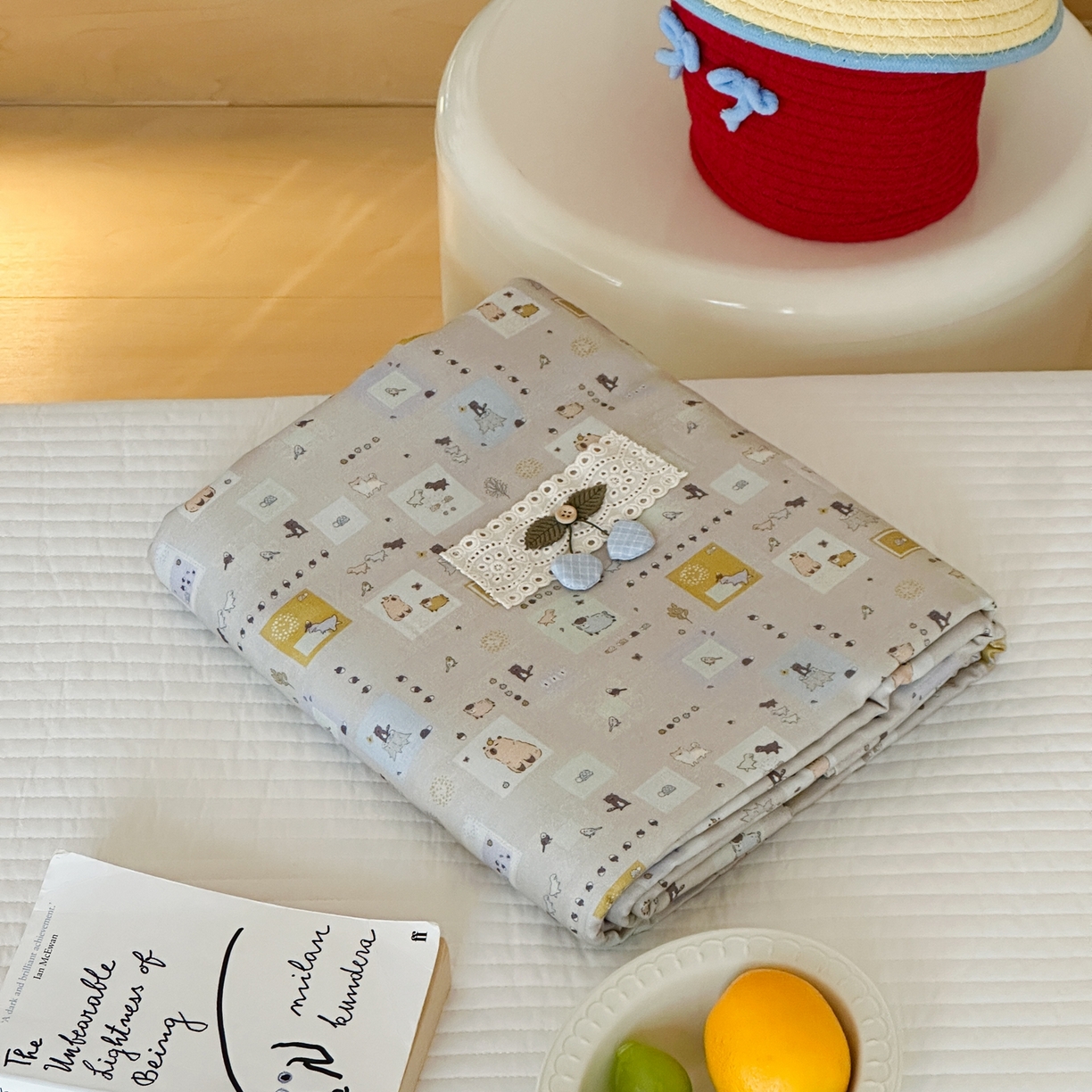 91家纺网 家纺一手货源 找家纺 （总）月夏 2025新款双层纱韩式小碎花被套