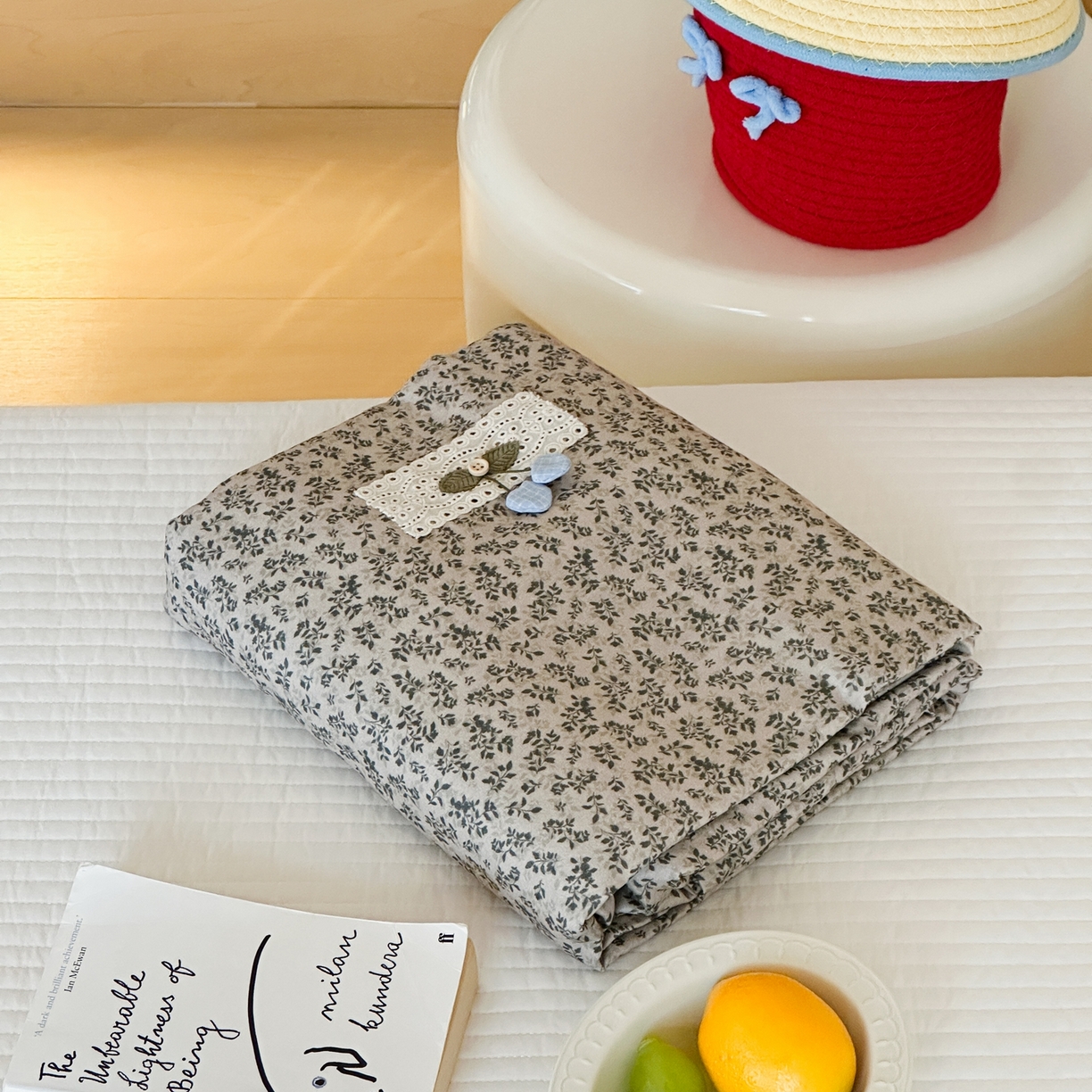 91家纺网 家纺一手货源 找家纺 （总）月夏 2025新款双层纱韩式小碎花被套