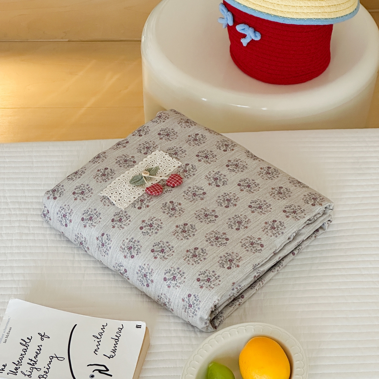 91家纺网 家纺一手货源 找家纺 （总）月夏 2025新款双层纱韩式小碎花被套