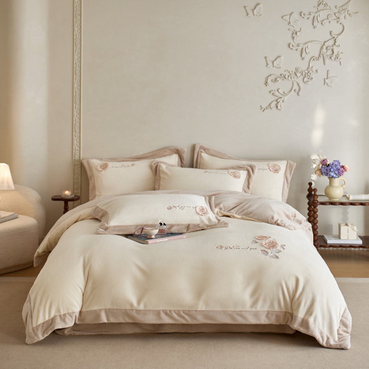 91家纺网 家纺一手货源 找家纺 （总）瑞雪家居 2025新款270g全消光牛奶绒四件套-甜心奶泡系列