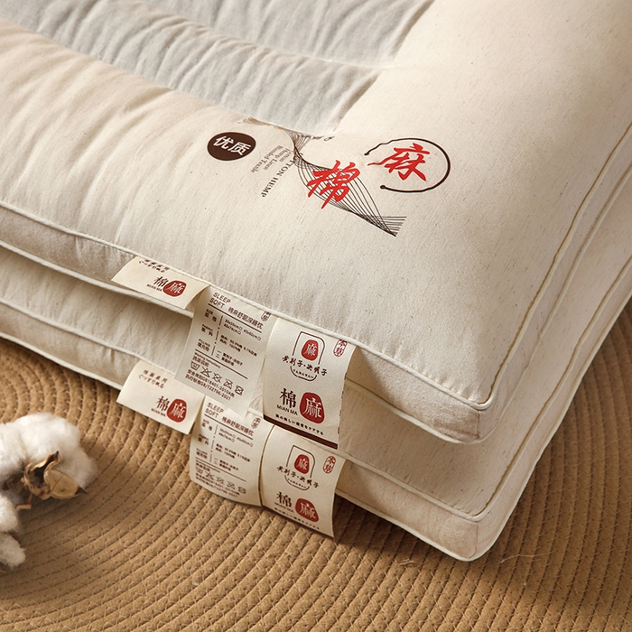 91家纺网 家纺一手货源 找家纺 （总）怡薇格枕芯 2025新款草本黄荆子决明子棉麻亲子护颈枕头