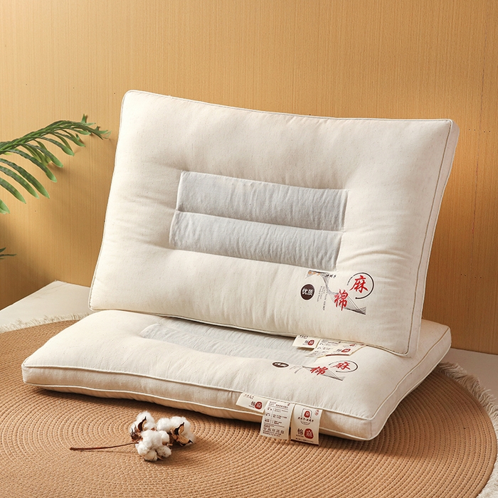 91家纺网 家纺一手货源 找家纺 （总）怡薇格枕芯 2025新款草本黄荆子决明子棉麻亲子护颈枕头