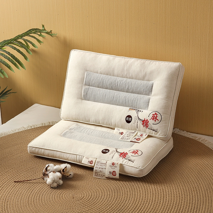 91家纺网 家纺一手货源 找家纺 （总）怡薇格枕芯 2025新款草本黄荆子决明子棉麻亲子护颈枕头