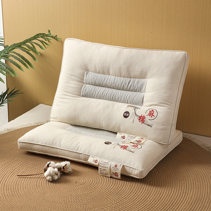 91家纺网 家纺一手货源 找家纺 （总）怡薇格枕芯 2025新款草本黄荆子决明子棉麻亲子护颈枕头